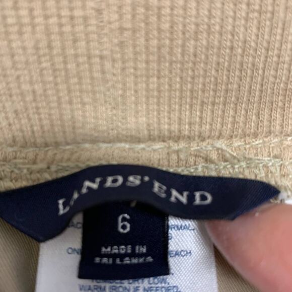 Lands' End Khaki Twill Pants Sz 6 Cotton - Picture 8 of 9